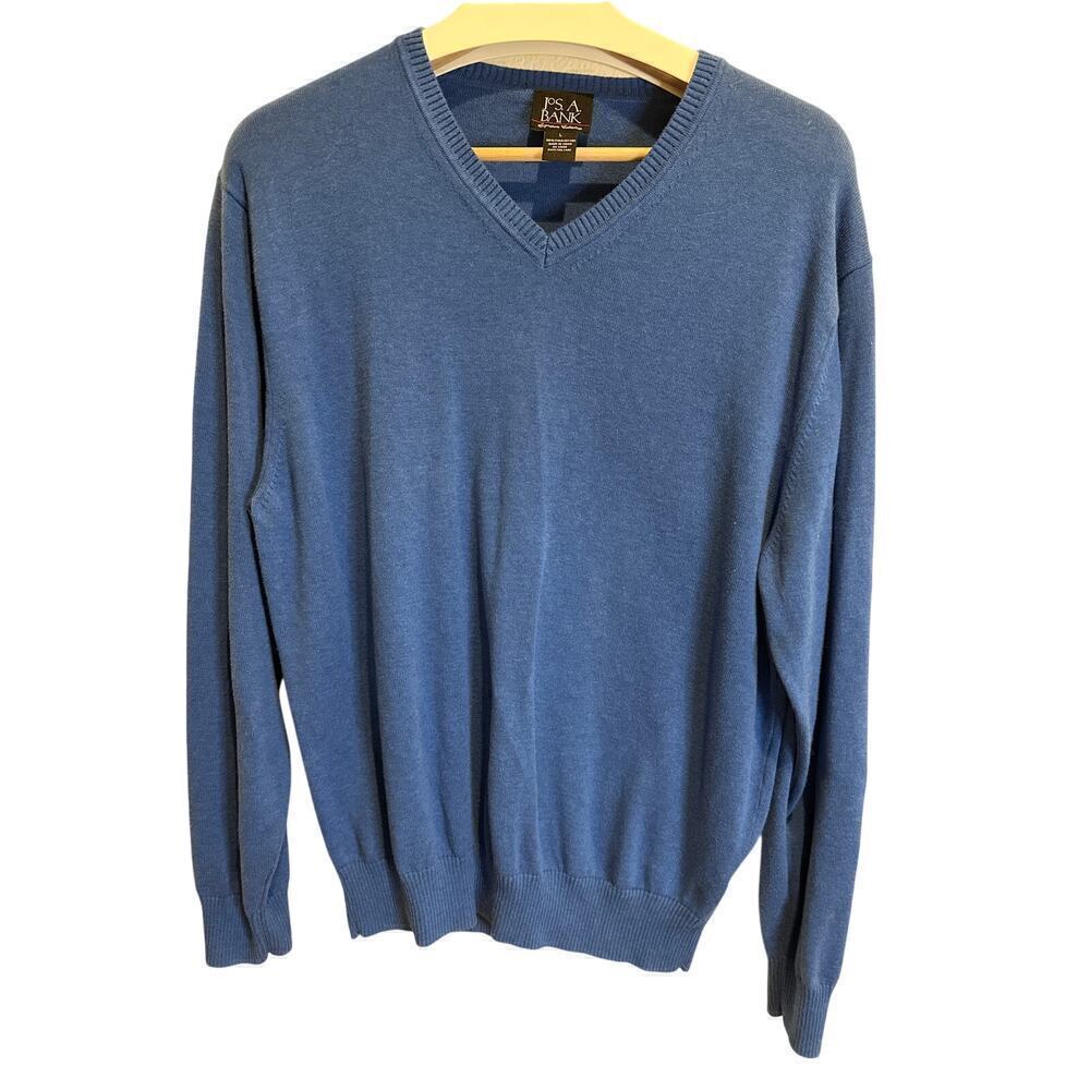 Jos A Banks signature collection blue v neck Pima cotton, Men’s Large